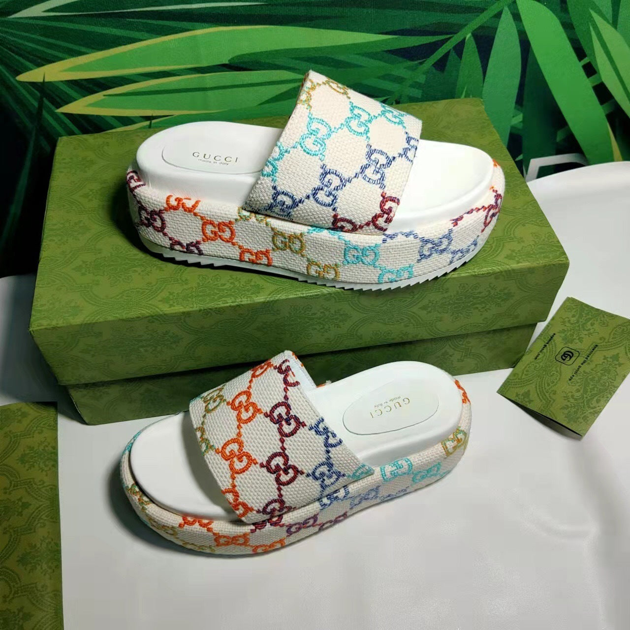 Colorful G*cci Sandals