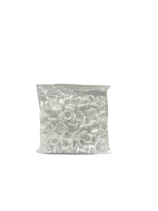 100 Pc White Glue Rings