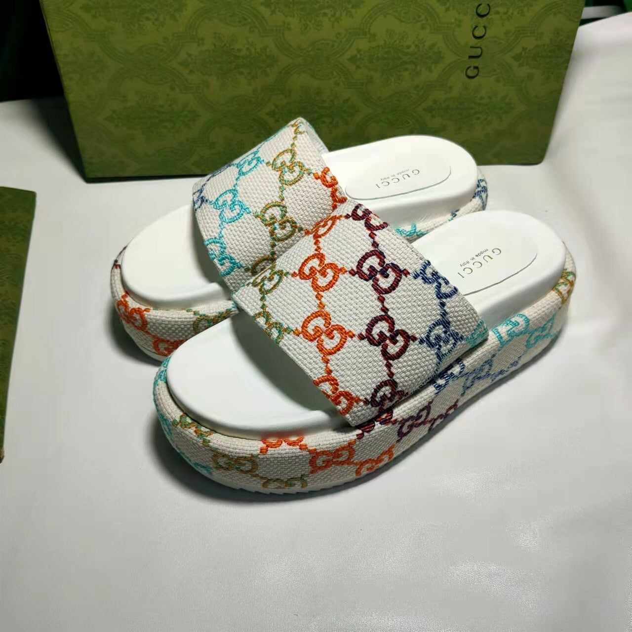 Colorful G*cci Sandals