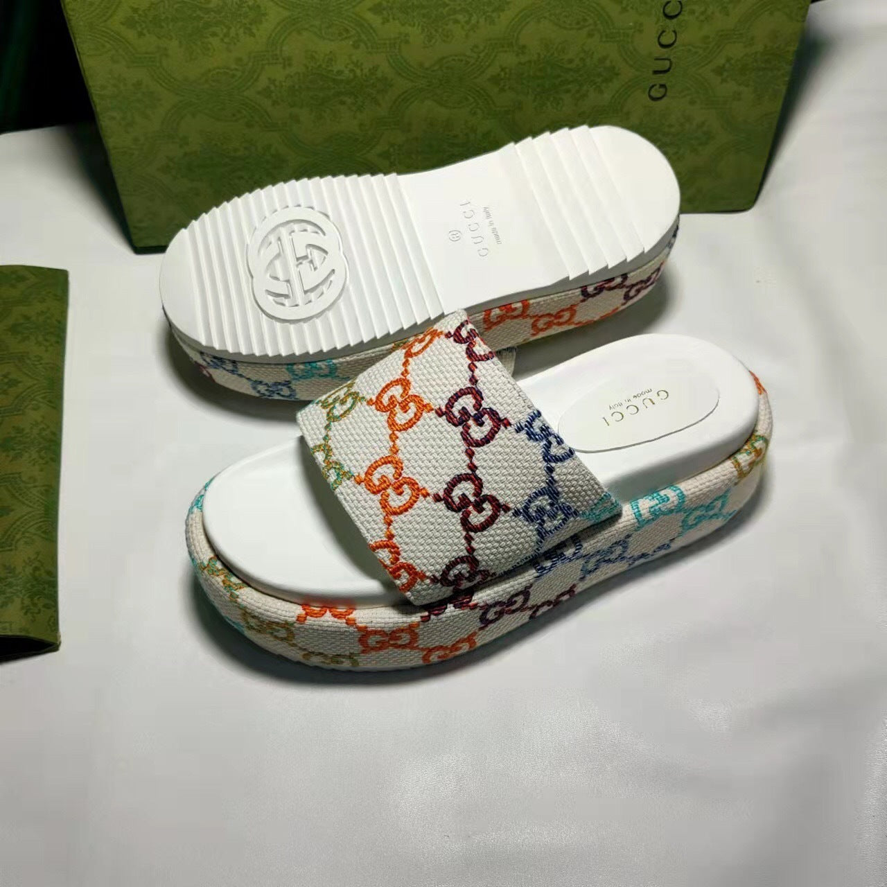 Colorful G*cci Sandals