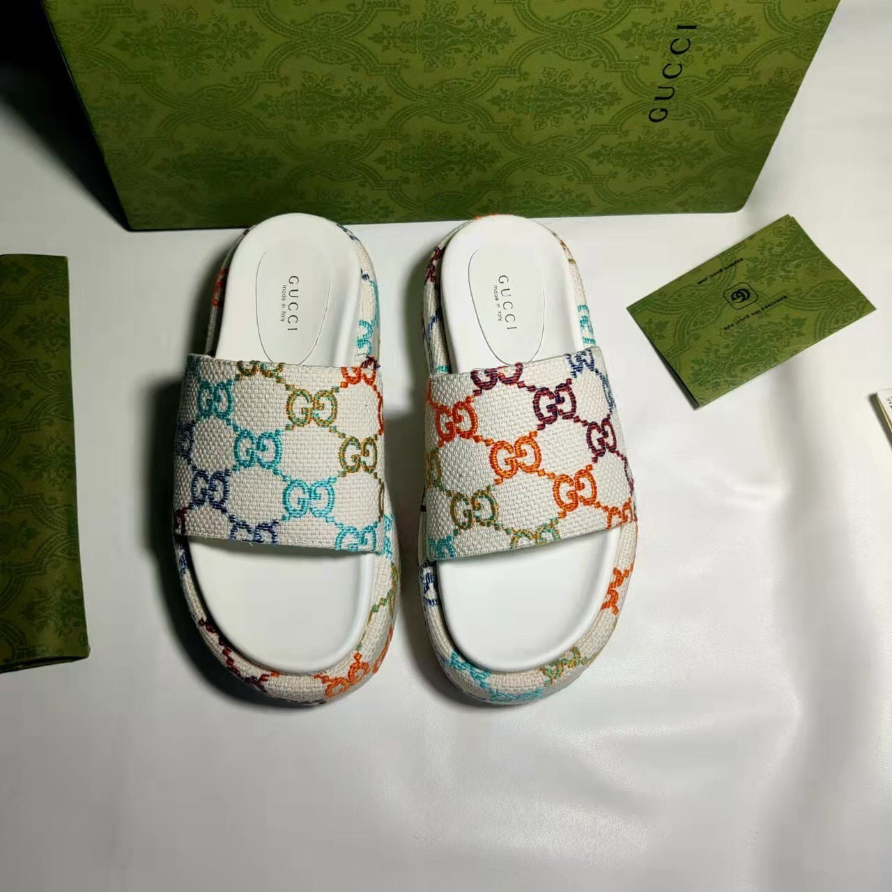 Colorful G*cci Sandals