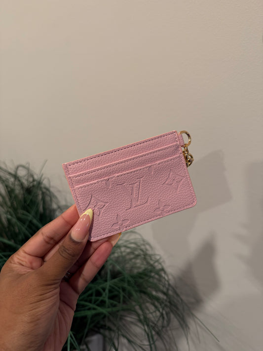 Pink Monogram Card Holder
