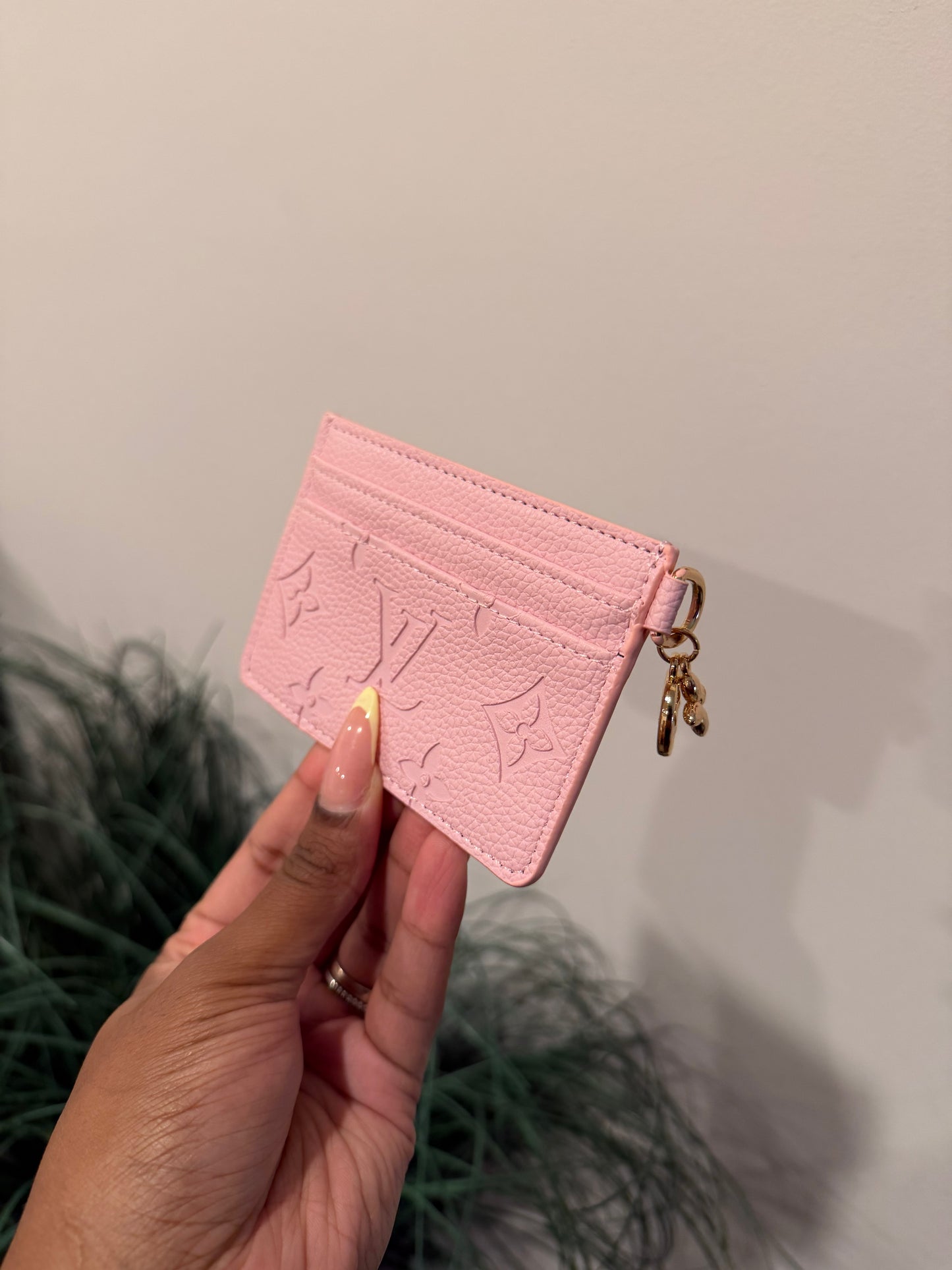 Pink Monogram Card Holder